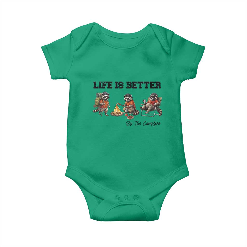 Funny Camping Raccoon Baby Onesie Life Is Better By The Campfire