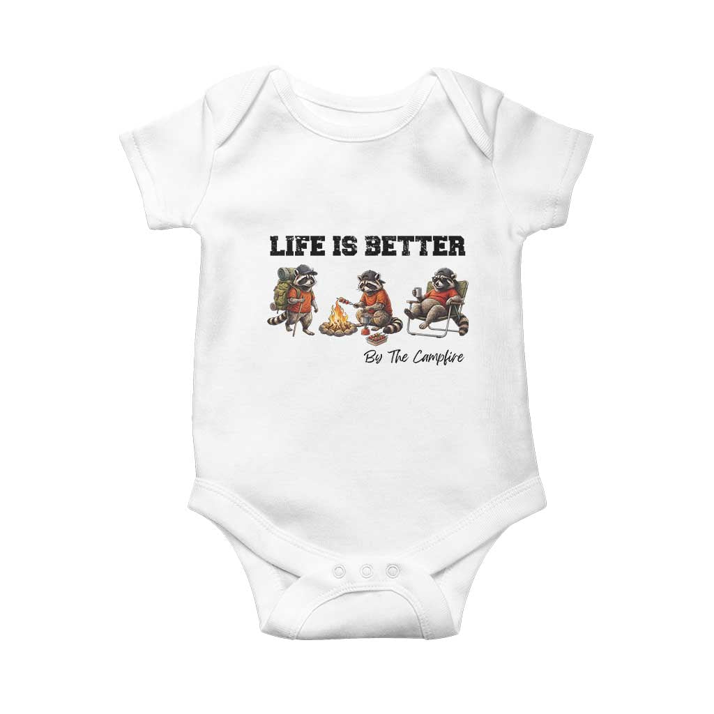 Funny Camping Raccoon Baby Onesie Life Is Better By The Campfire