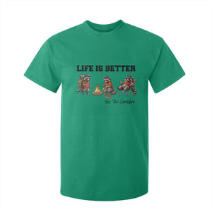 Funny Camping Raccoon T Shirt For Kid Life Is Better By The Campfire