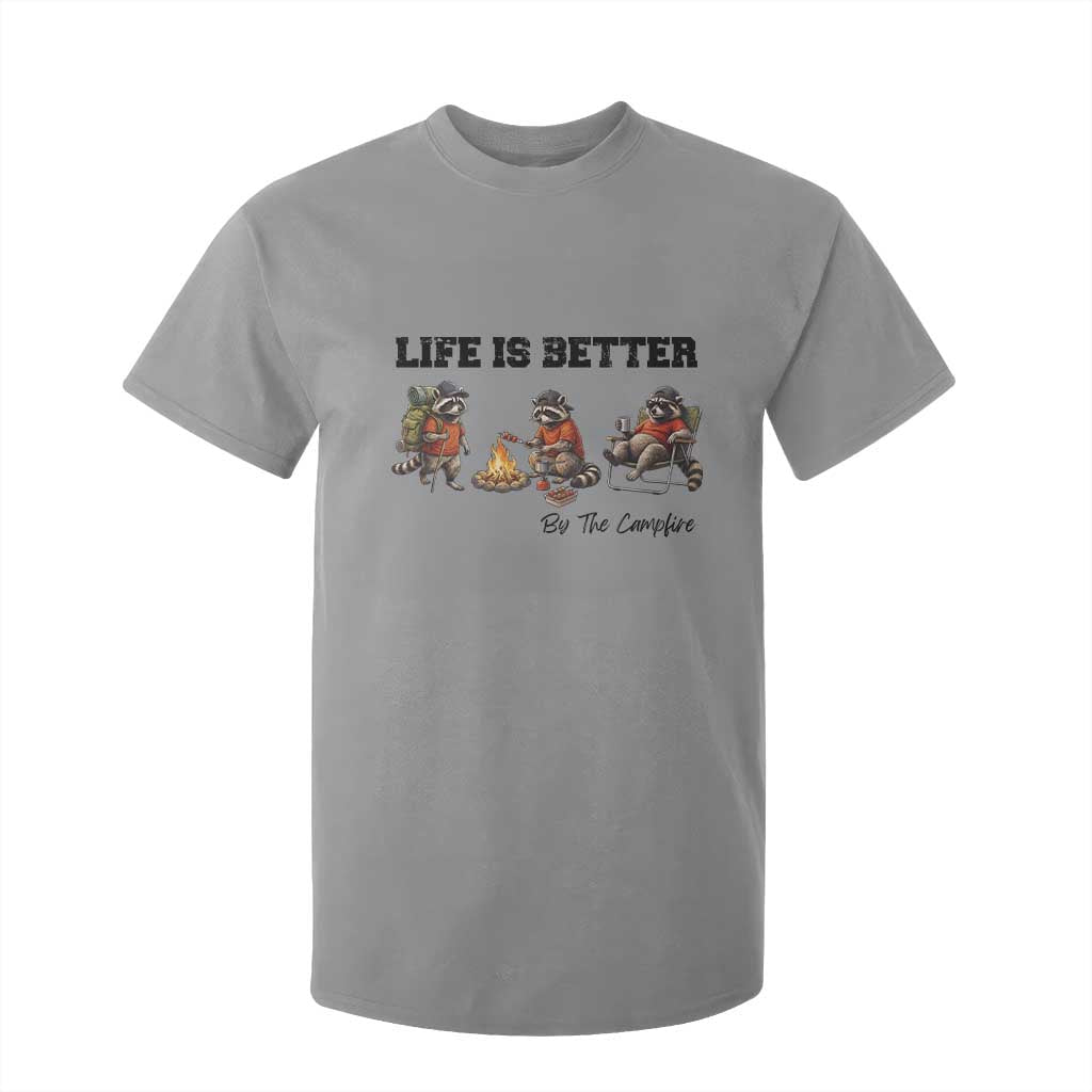 Funny Camping Raccoon T Shirt For Kid Life Is Better By The Campfire