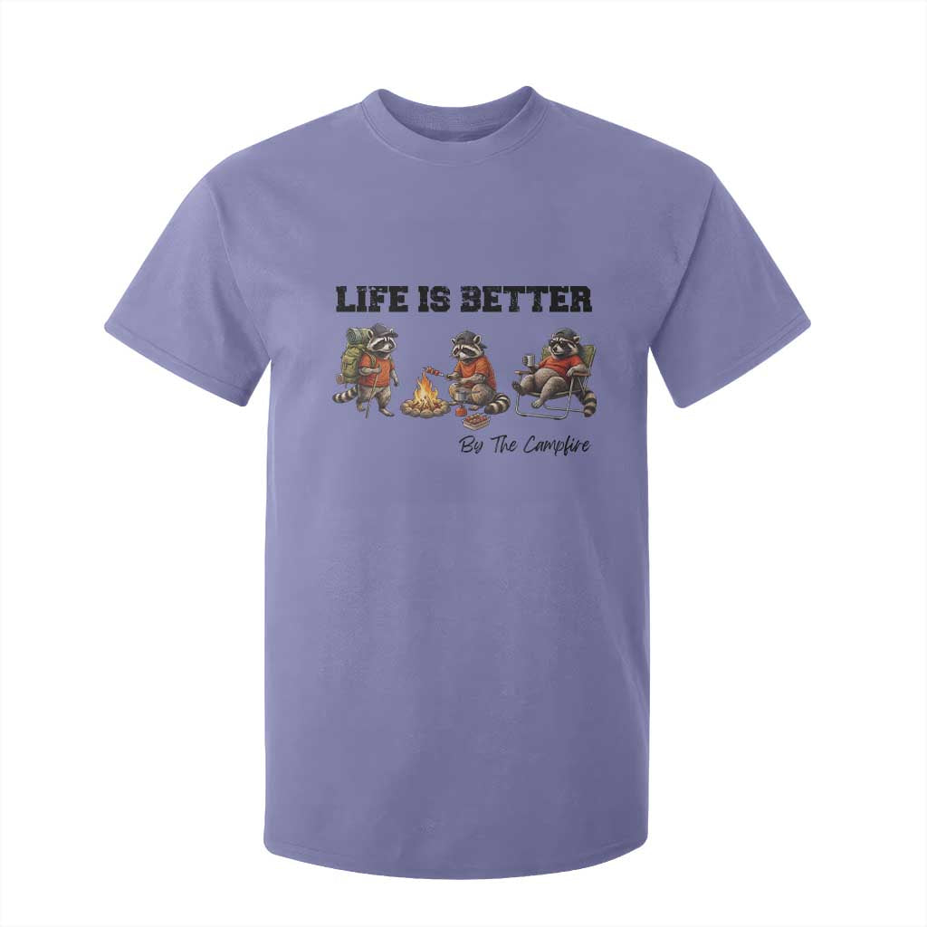 Funny Camping Raccoon T Shirt For Kid Life Is Better By The Campfire