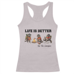 Funny Camping Raccoon Racerback Tank Top Life Is Better By The Campfire