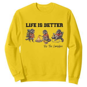 Funny Camping Raccoon Sweatshirt Life Is Better By The Campfire
