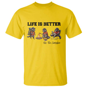 Funny Camping Raccoon T Shirt Life Is Better By The Campfire