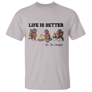 Funny Camping Raccoon T Shirt Life Is Better By The Campfire