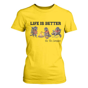 Funny Camping Raccoon T Shirt For Women Life Is Better By The Campfire