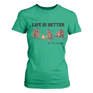 Funny Camping Raccoon T Shirt For Women Life Is Better By The Campfire