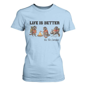 Funny Camping Raccoon T Shirt For Women Life Is Better By The Campfire