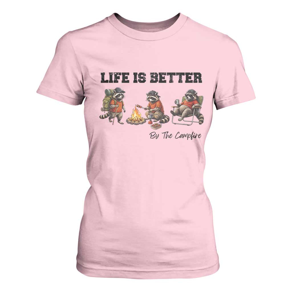 Funny Camping Raccoon T Shirt For Women Life Is Better By The Campfire