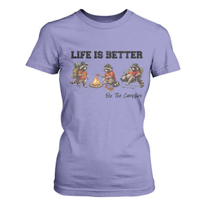 Funny Camping Raccoon T Shirt For Women Life Is Better By The Campfire