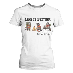 Funny Camping Raccoon T Shirt For Women Life Is Better By The Campfire