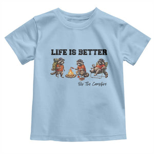 Funny Camping Raccoon Toddler T Shirt Life Is Better By The Campfire