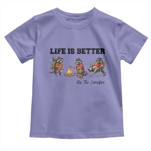 Funny Camping Raccoon Toddler T Shirt Life Is Better By The Campfire