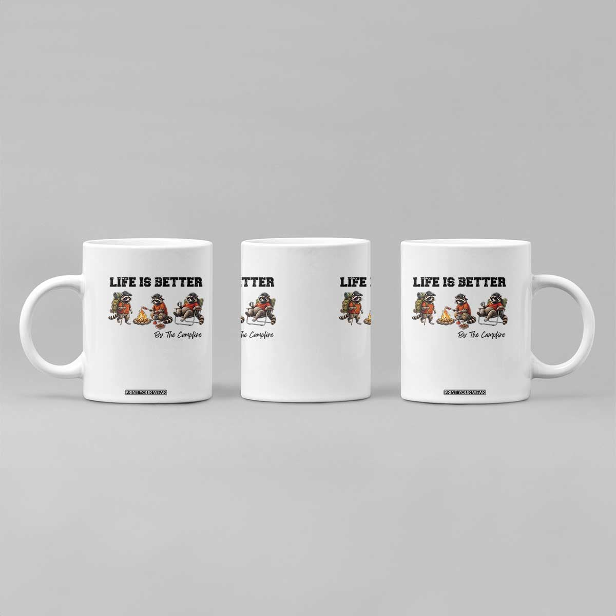 Funny Camping Raccoon Coffee Mug Life Is Better By The Campfire