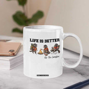 Funny Camping Raccoon Coffee Mug Life Is Better By The Campfire