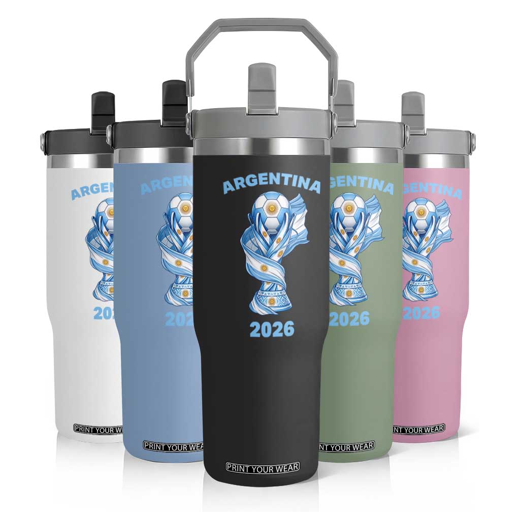 Proud Argentina Soccer 2026 Flip Straw Tumbler World Football Fan Gift