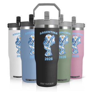 Proud Argentina Soccer 2026 Flip Straw Tumbler World Football Fan Gift