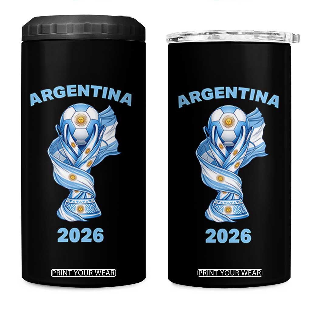 Proud Argentina Soccer 2026 4 in 1 Can Cooler Tumbler World Football Fan Gift