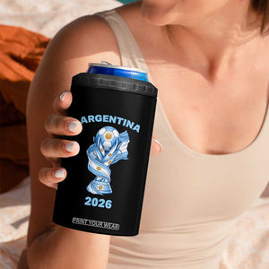 Proud Argentina Soccer 2026 4 in 1 Can Cooler Tumbler World Football Fan Gift