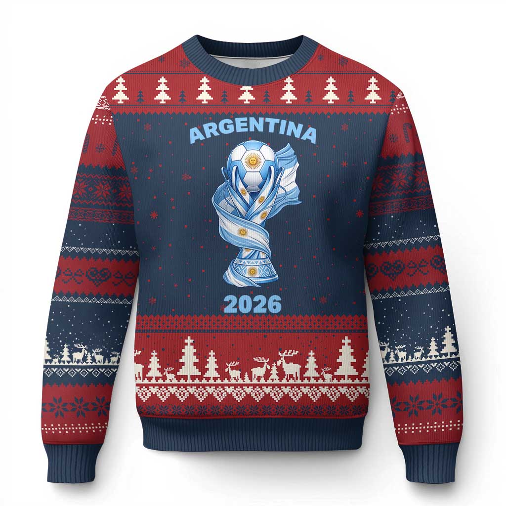 Proud Argentina Soccer 2026 Ugly Christmas Sweater World Football Fan Gift