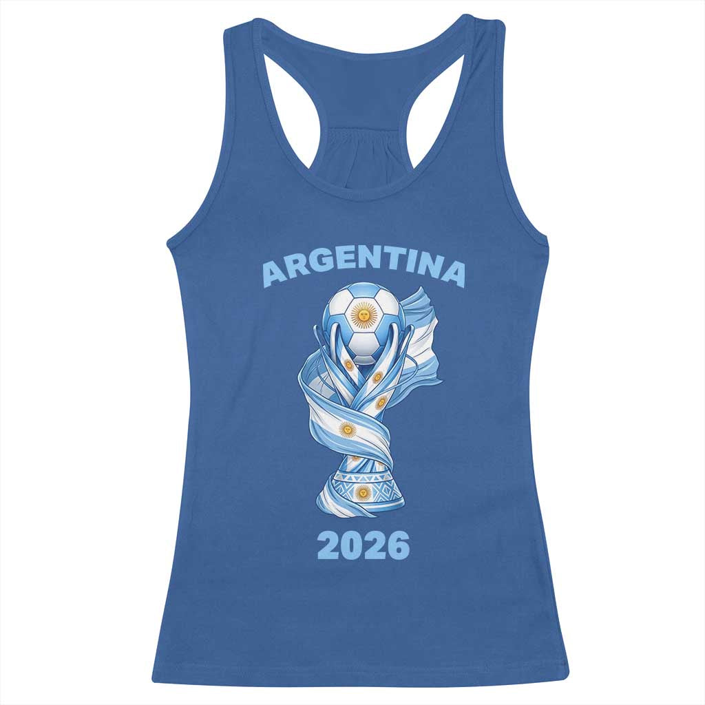 Proud Argentina Soccer 2026 Racerback Tank Top World Football Fan Gift