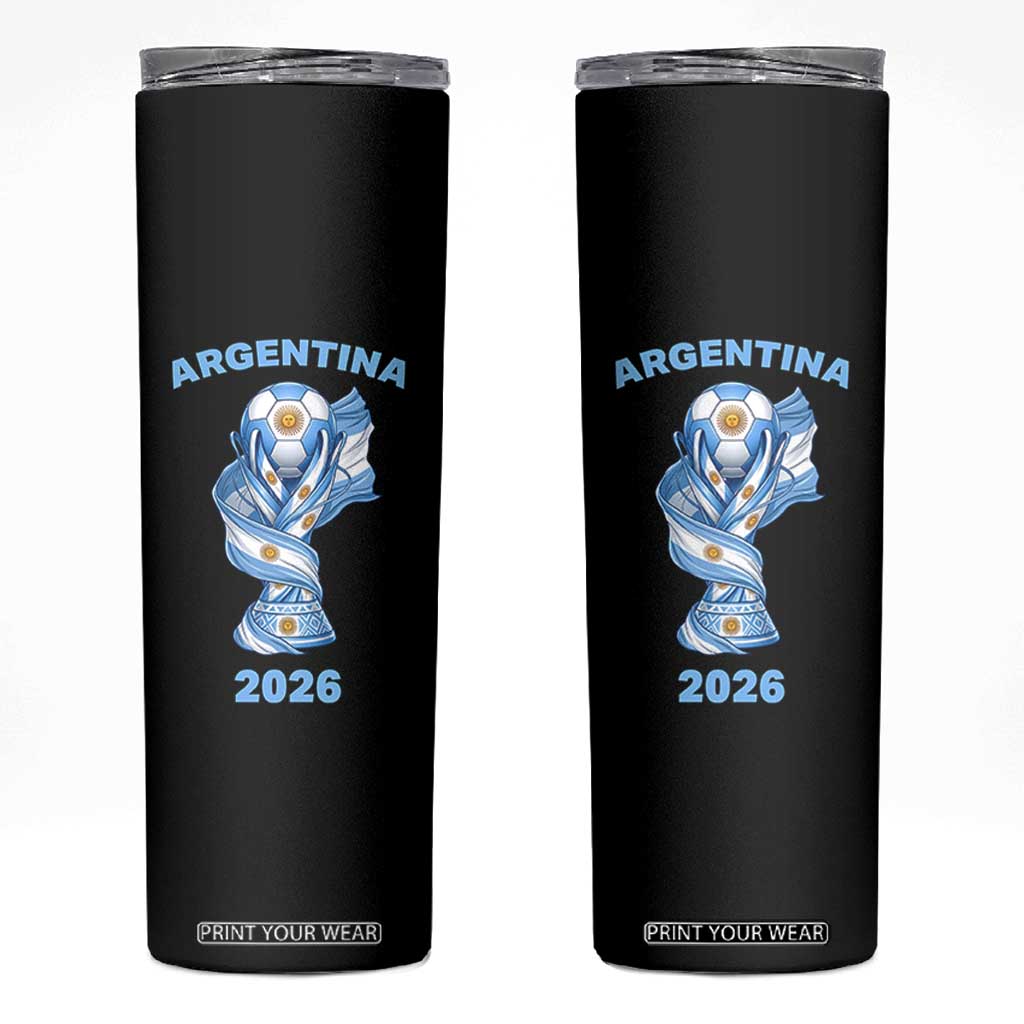 Proud Argentina Soccer 2026 Skinny Tumbler World Football Fan Gift