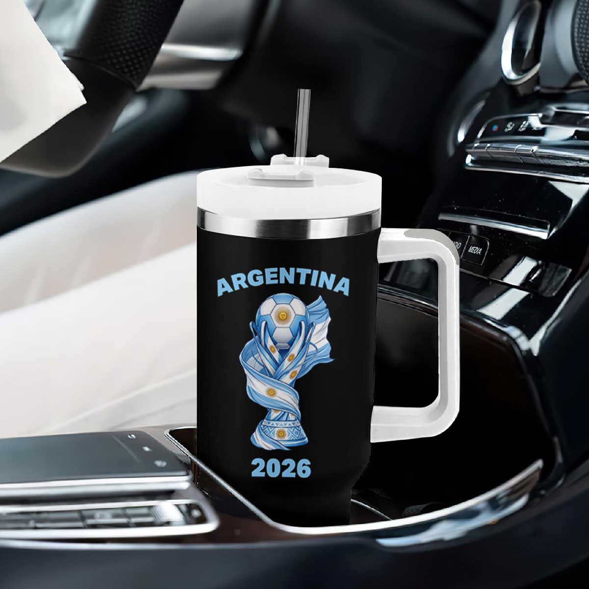 Proud Argentina Soccer 2026 Tumbler With Handle World Football Fan Gift