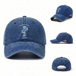 Proud Argentina Soccer 2026 Washed Cotton Baseball Cap World Football Fan Gift