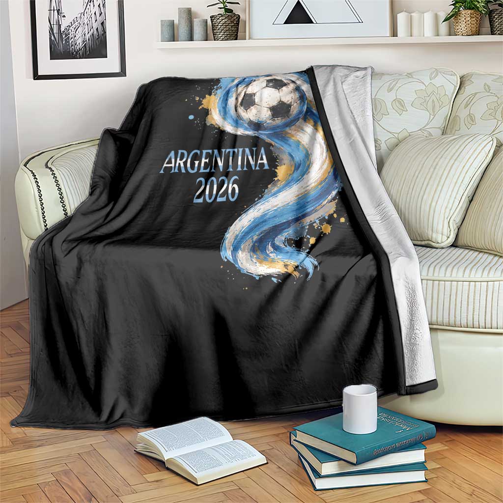 Argentina 2026 Soccer Fan Throw Blanket Proud Football Flag Supporter
