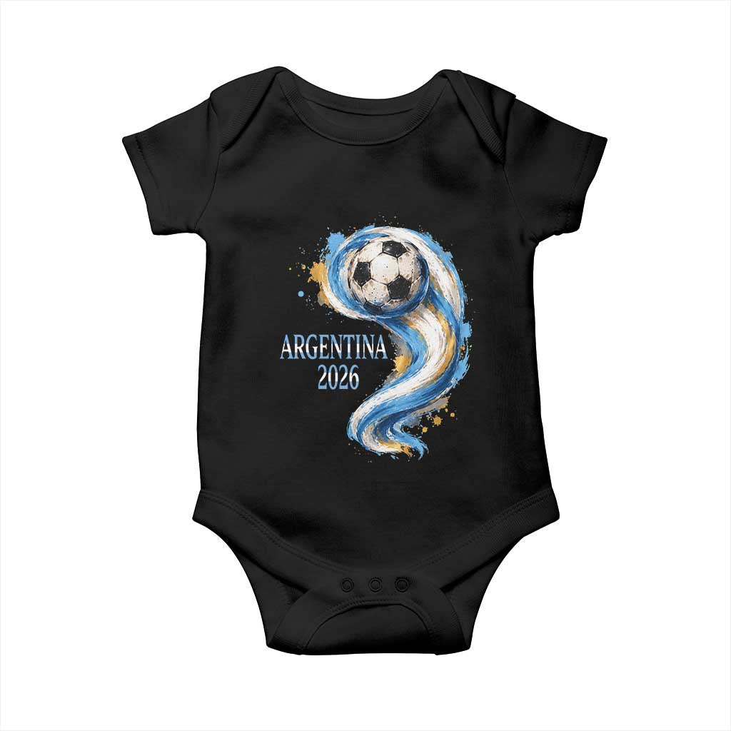 Argentina 2026 Soccer Fan Baby Onesie Proud Football Flag Supporter