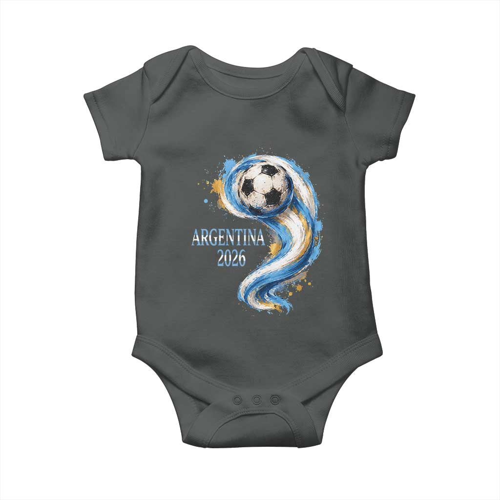 Argentina 2026 Soccer Fan Baby Onesie Proud Football Flag Supporter
