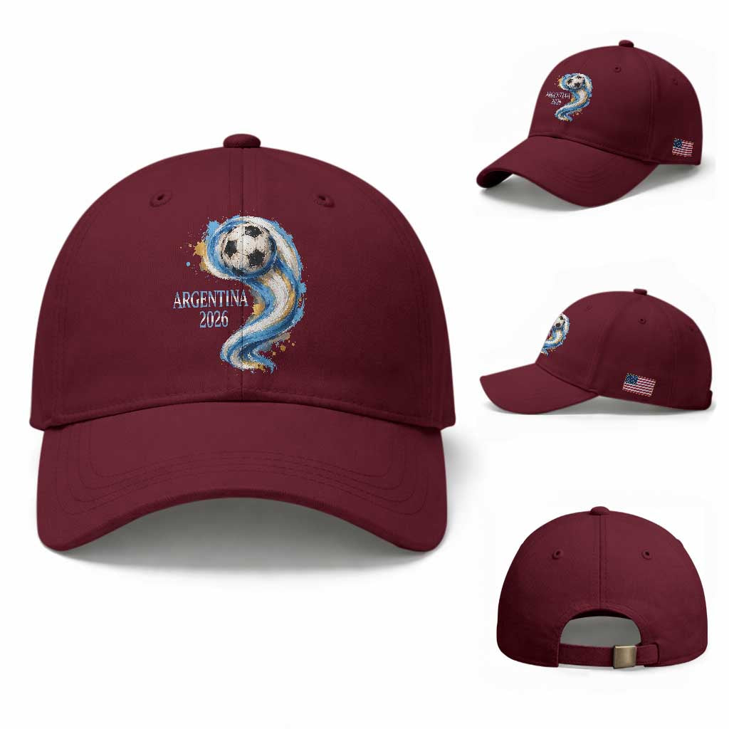 Argentina 2026 Soccer Fan Baseball Cap Proud Football Flag Supporter