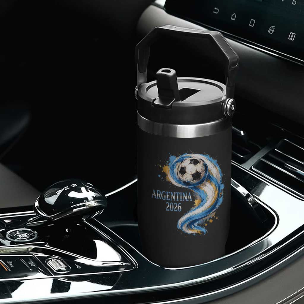 Argentina 2026 Soccer Fan Flip Straw Tumbler Proud Football Flag Supporter