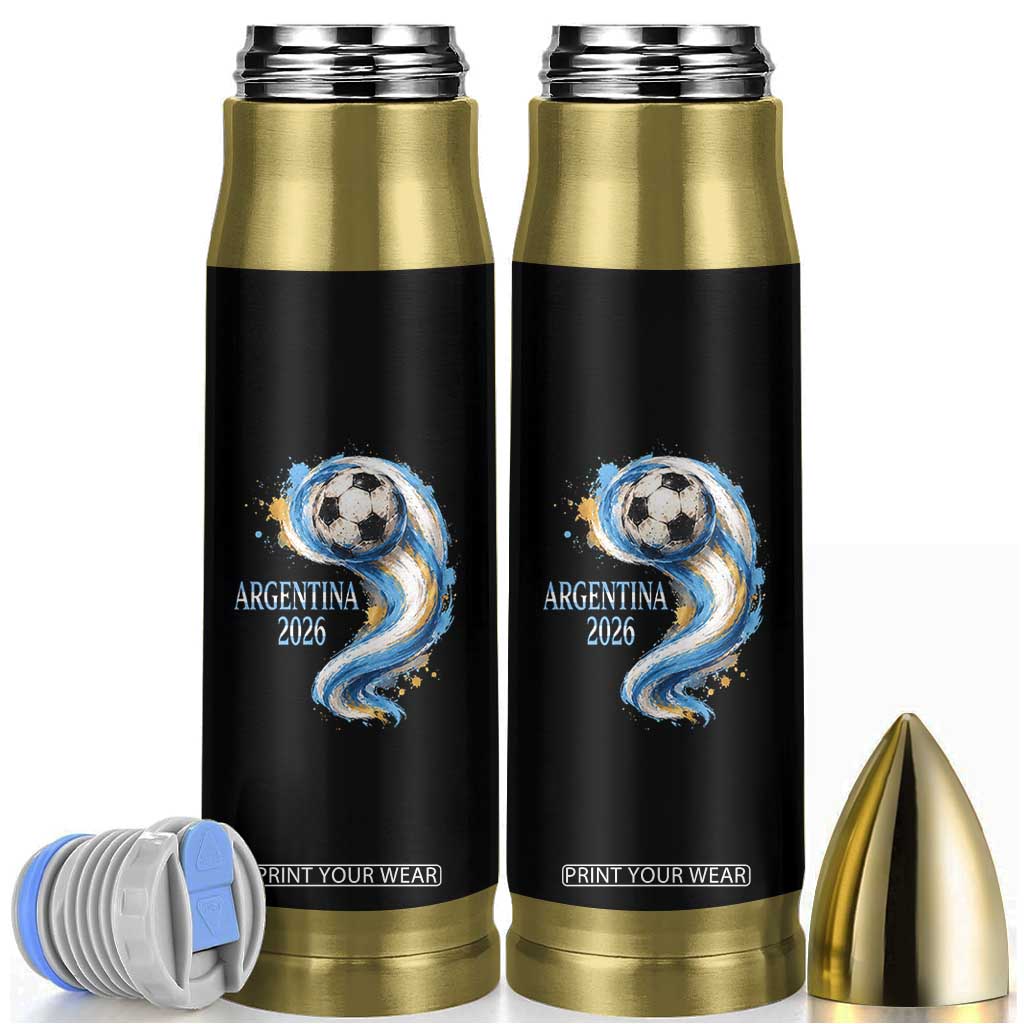 Argentina 2026 Soccer Fan Bullet Tumbler Proud Football Flag Supporter TS12 Black Print Your Wear