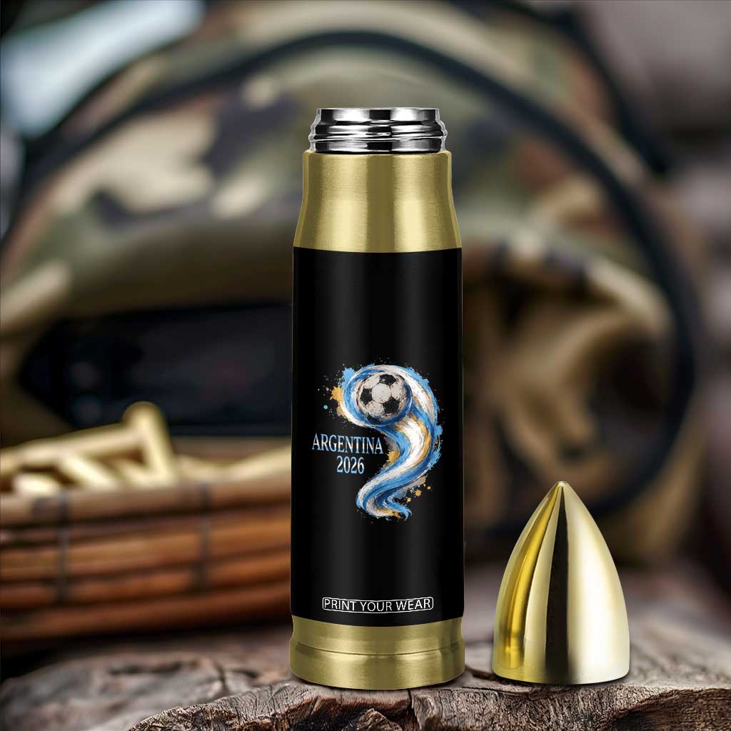 Argentina 2026 Soccer Fan Bullet Tumbler Proud Football Flag Supporter