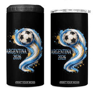 Argentina 2026 Soccer Fan 4 in 1 Can Cooler Tumbler Proud Football Flag Supporter