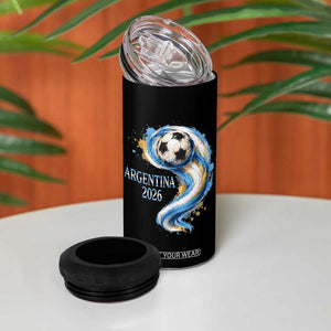 Argentina 2026 Soccer Fan 4 in 1 Can Cooler Tumbler Proud Football Flag Supporter