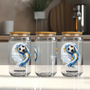 Argentina 2026 Soccer Fan Glass Can Proud Football Flag Supporter