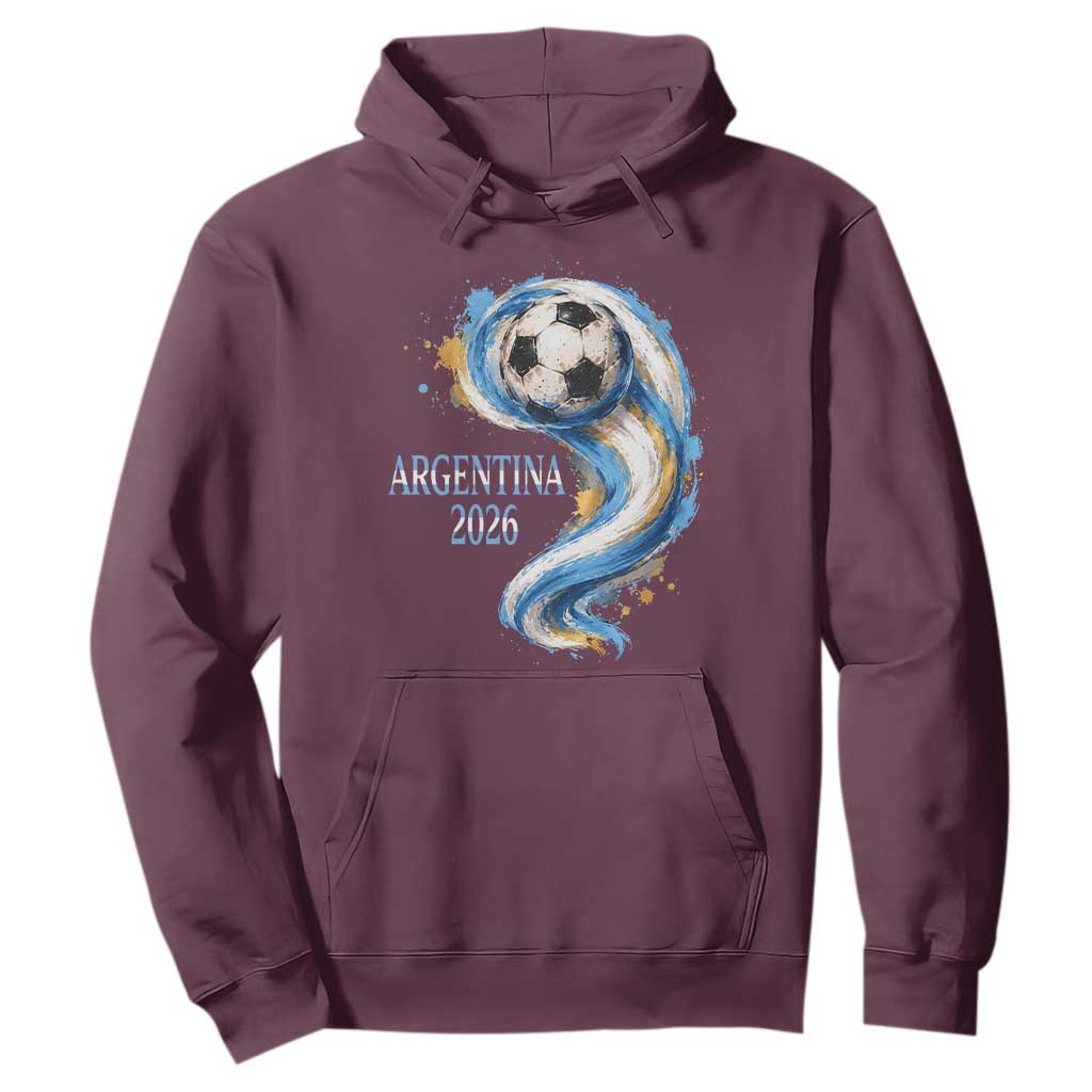 Argentina 2026 Soccer Fan Hoodie Proud Football Flag Supporter