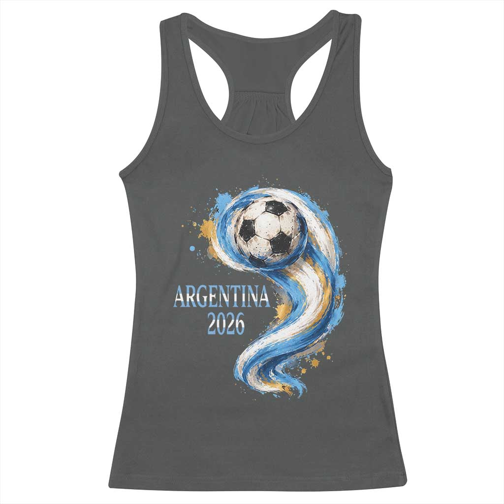 Argentina 2026 Soccer Fan Racerback Tank Top Proud Football Flag Supporter