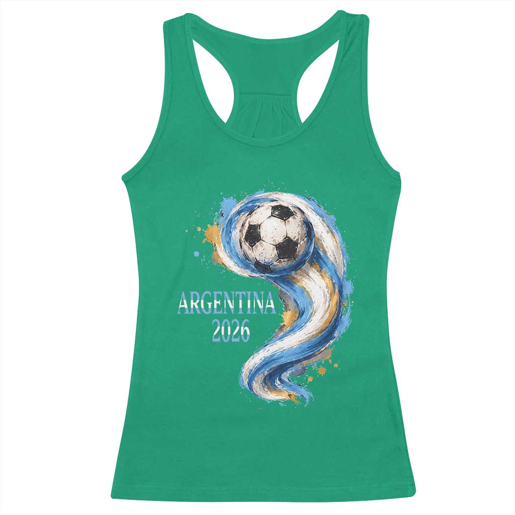 Argentina 2026 Soccer Fan Racerback Tank Top Proud Football Flag Supporter