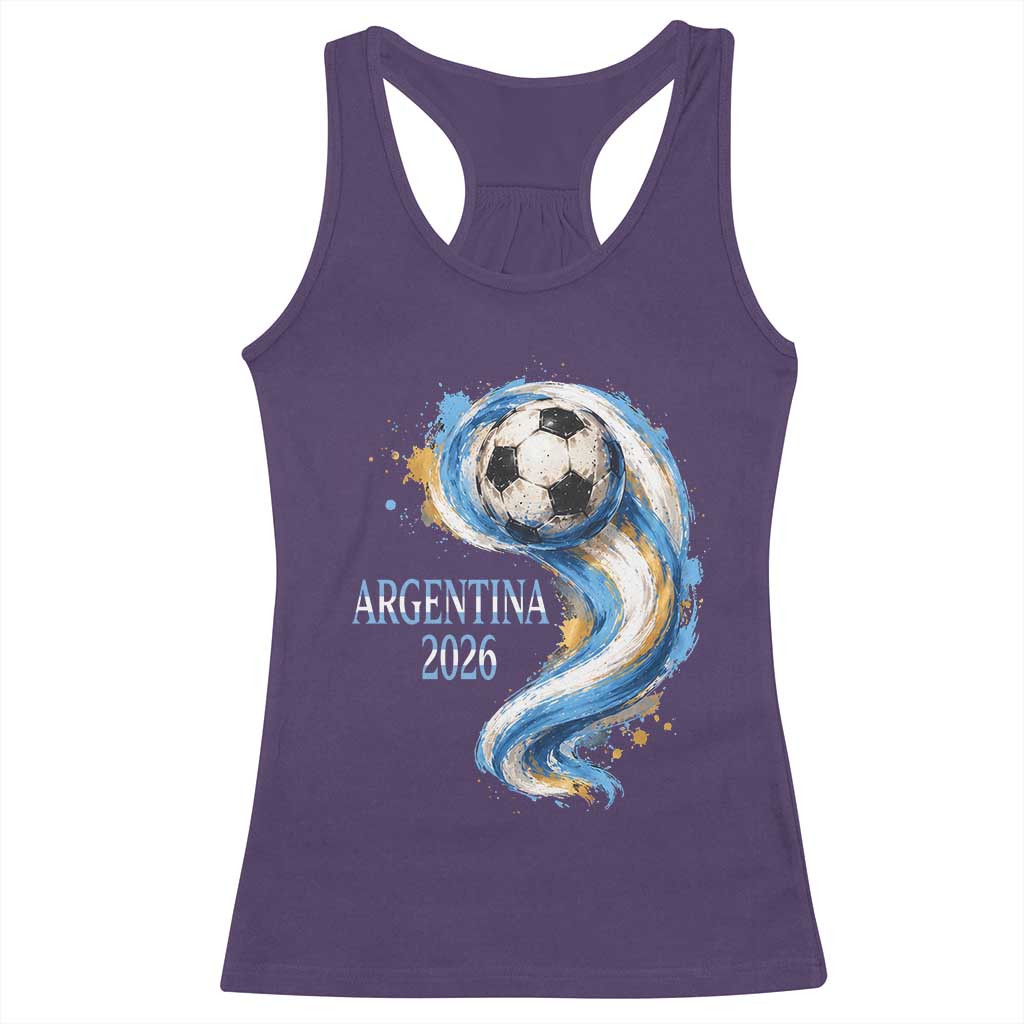 Argentina 2026 Soccer Fan Racerback Tank Top Proud Football Flag Supporter