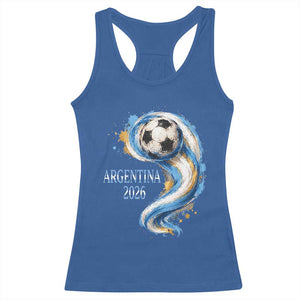 Argentina 2026 Soccer Fan Racerback Tank Top Proud Football Flag Supporter