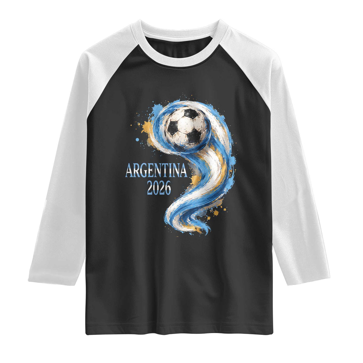 Argentina 2026 Soccer Fan Raglan Shirt Proud Football Flag Supporter