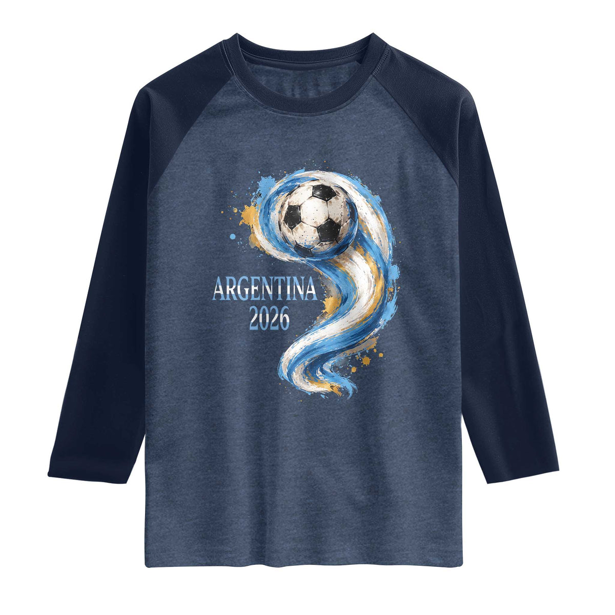 Argentina 2026 Soccer Fan Raglan Shirt Proud Football Flag Supporter