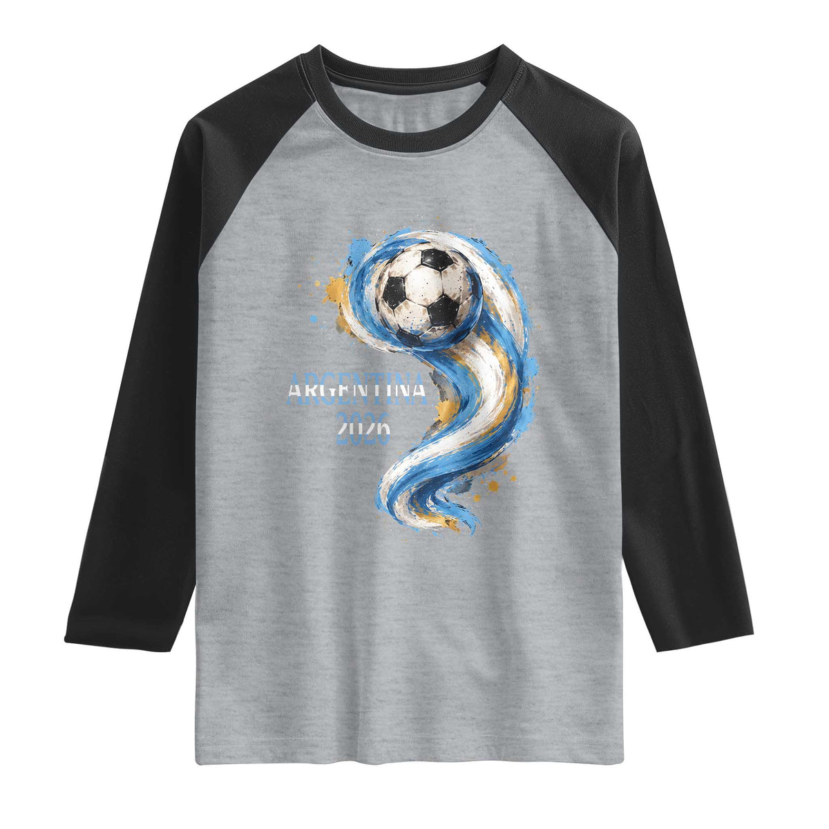 Argentina 2026 Soccer Fan Raglan Shirt Proud Football Flag Supporter