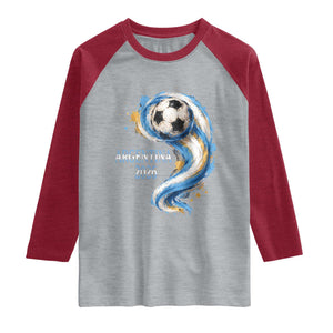 Argentina 2026 Soccer Fan Raglan Shirt Proud Football Flag Supporter