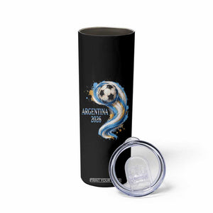 Argentina 2026 Soccer Fan Skinny Tumbler Proud Football Flag Supporter