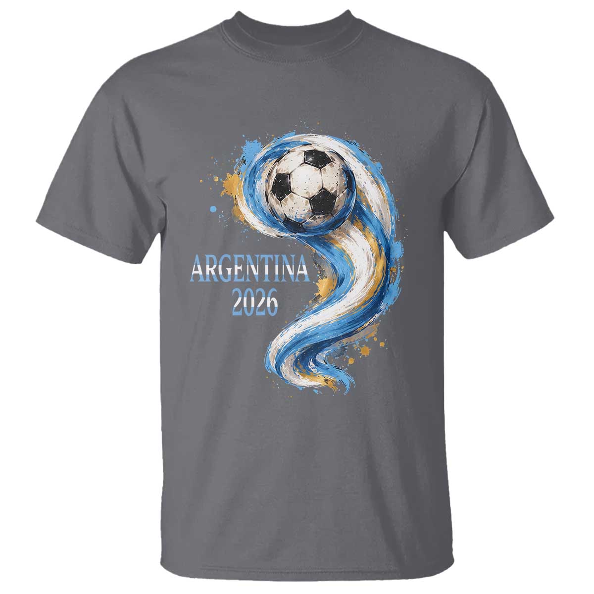 Argentina 2026 Soccer Fan T Shirt Proud Football Flag Supporter TS12 Charcoal Print Your Wear
