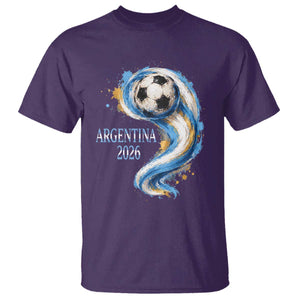 Argentina 2026 Soccer Fan T Shirt Proud Football Flag Supporter TS12 Purple Print Your Wear
